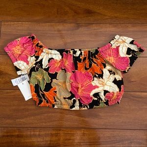 Floral Off the Shoulder Crop Top